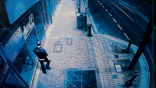 CCTV footage from Jetty Rd, Glenelg, showing Cy Walsh walking alone soon after the stabbing. Source: Supreme Court.