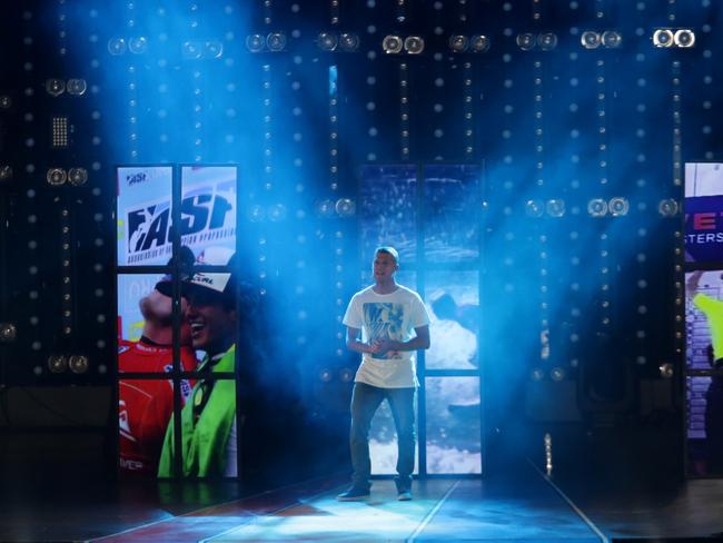 Mick Fanning at the closing Ceremony as the Gold Coast take over from Glasgow, at Hampden Park, Glasgow. Pics Adam Head