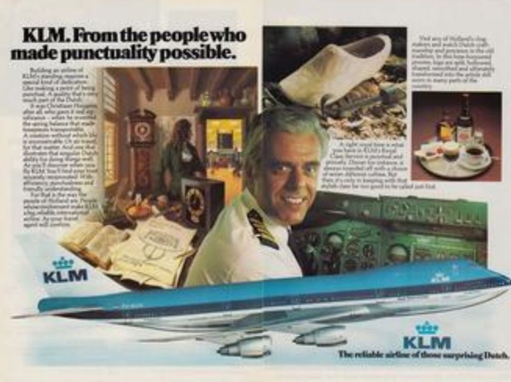 KLM captain Veldhuyzen van Zanten was something of a celebrity for the airline, and featured in ad campaigns such as this one from 1977. Picture: Wikimedia Commons