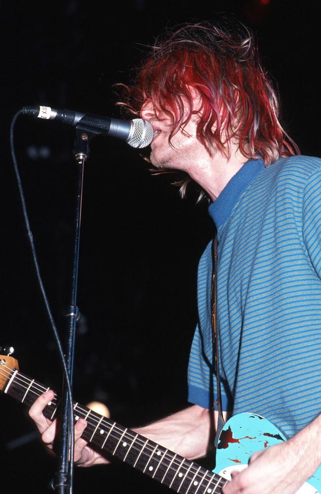 Kurt Cobain performing at the Big Day Out concert at the Hordern Pavilion in Sydney in 1992, just before Nirvana exploded on the world stage.