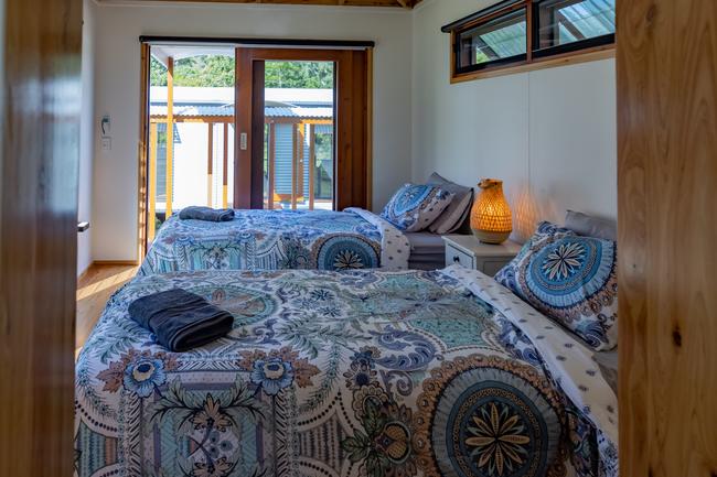 The Mount Jukes Eco Resort, built from scratch by yoga aficionado David Deakin, holds glamping tents and a half-moon shaped house that face Mt Jukes and Mr Deakin says the â€œenergyâ€ of the property has to be experienced to be understood. Picture: Contributed