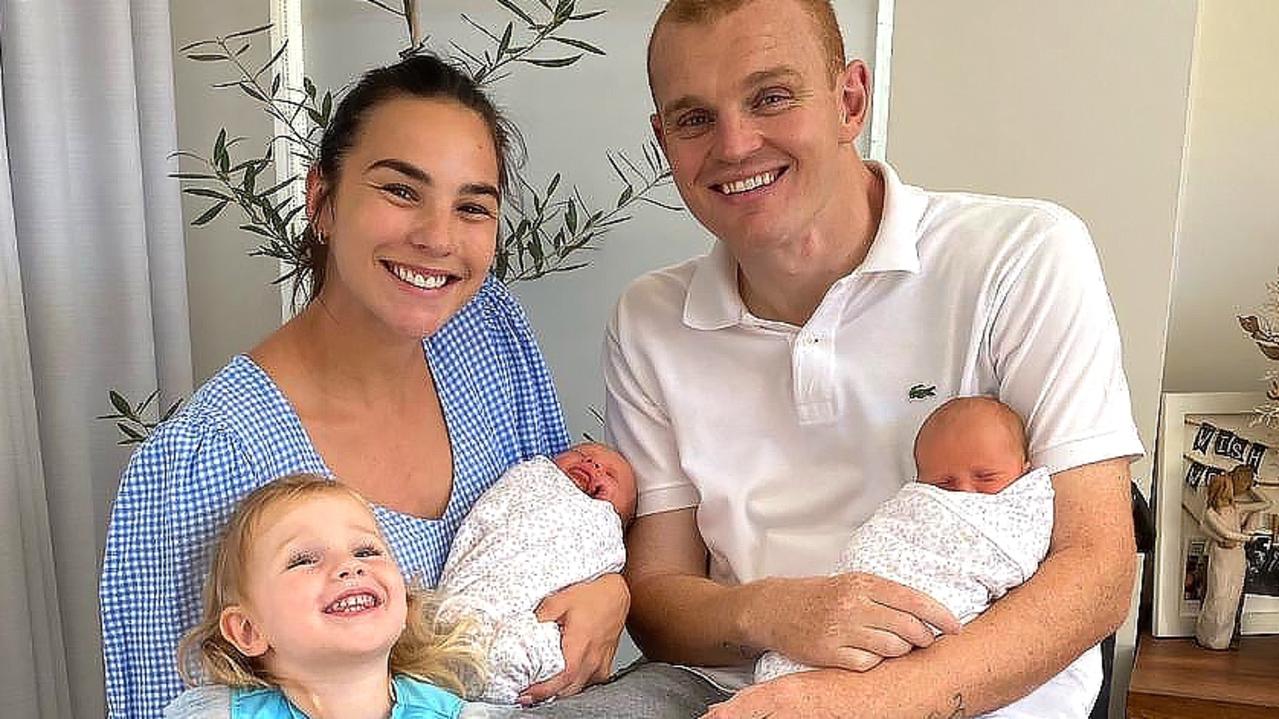 The former couple share twin girls Audrey and Violet, and firstborn, Harriet. Picture: Supplied