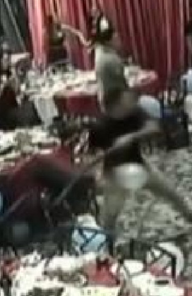 The fight in the restaurant lasted for four minutes. Chairs were used as weapons. Picture: Supplied