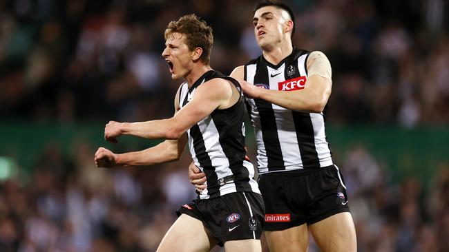 Collingwood’s Will Hoskin-Elliott (left) is contracted for another two seasons. Picture: Michael Klein