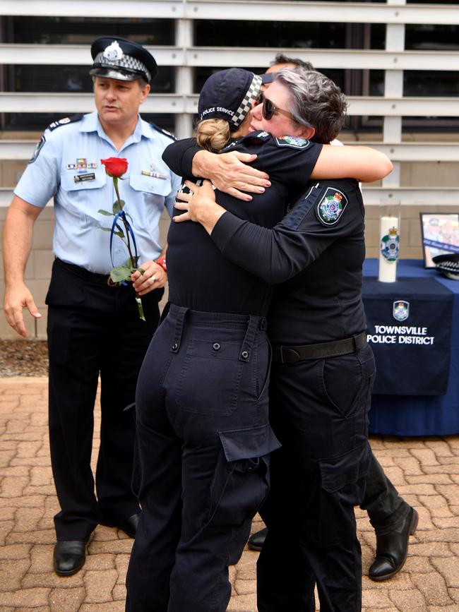 Memorial police service for Constable Matthew Arnold and Constable Rachel McCrow at Townsville Police Station. Picture: Evan Morgan