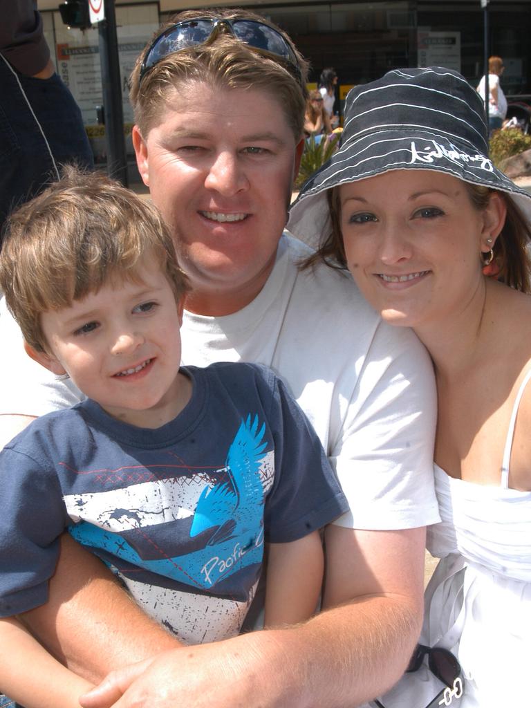 Scott and Kylie Nicols with son Tyler enjoying the 58th Toowoomba Carnival of Flowers street parade as it made its way through the City. Picture: David Martinelli.