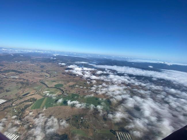 The view from the hot air balloon before the crash on the way back to the Gold Coast. Picture: Talisha Kent