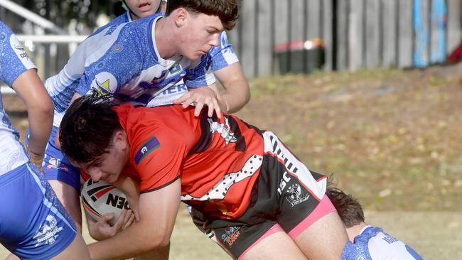 Cowboys Cup Schoolboys Football at Kern Brothers Drive. Ignatius Park College against Kirwan SHS (black). Picture: Evan Morgan