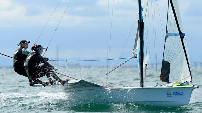 Female competitors during the 2014 Sailing World Cup held at Sandringham Yacht Club. Picture: Jeff Crow