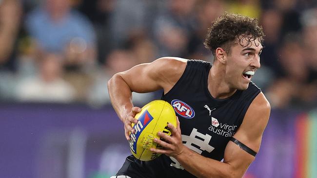 Williamson competing for Carlton against Richmond back in 2021. Photo: Michael Klein