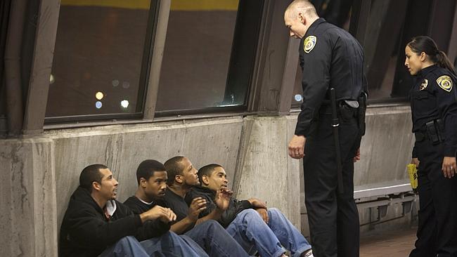 Based on a tragic actual event ... (From left) Michael James, Michael B. Jordan, Trestin George, Thomas Wright, Kevin Durand and Alejandra Nolasco in a scene from . (AP Photo/The Weinstein Company, Ron Koeberer)