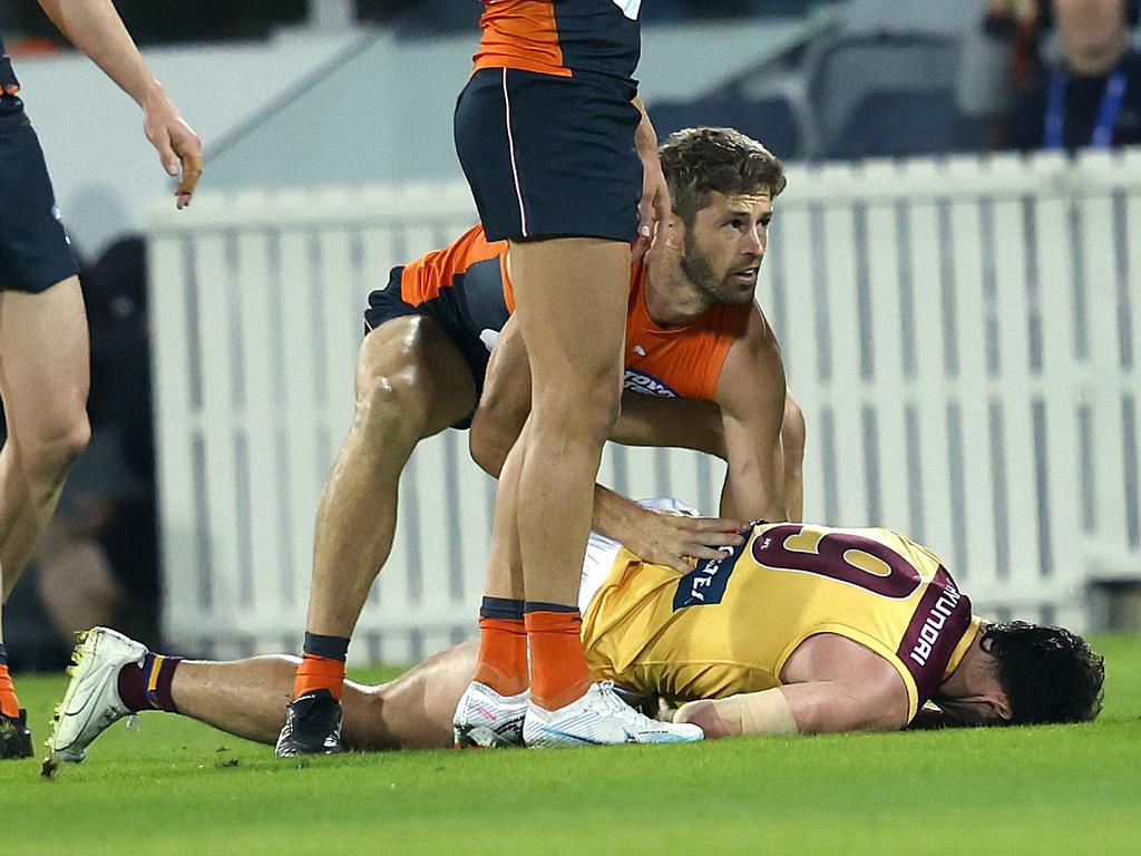 Callan Ward was suspended for a tackle on Lachie Neale.