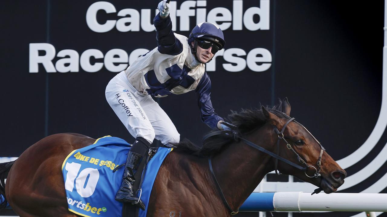 ‘Battler and country boy’ Harry Coffey now a Caulfield Cup winner The