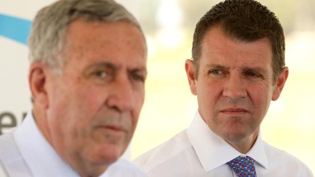 Roads Minister Duncan Gay and Premier Mike Baird.