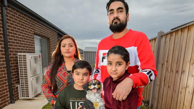 Nancy Sandhu, 34, husband Kirat, 34, and children Jessica, 10, and Josh, 8, fell victim to an online puppy scam. Picture: Jay Town.