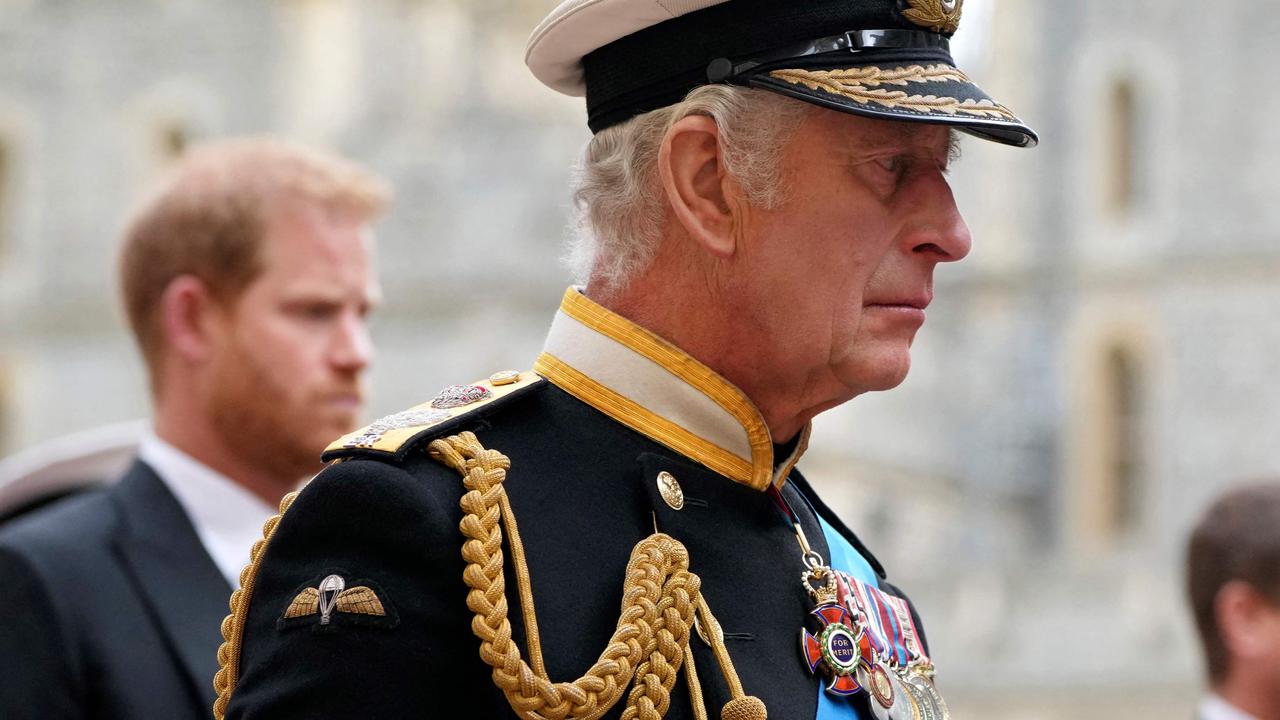 The book promises to be uncomfortable for Harry’s father, King Charles III. Picture: Jon Super/AFP