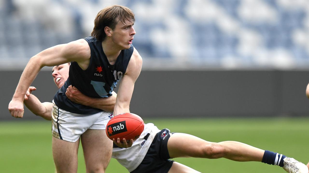 Top-five draft prospect George Wardlaw starred for Oakleigh Chargers in Round 1 of the NAB League. Picture: Getty Images