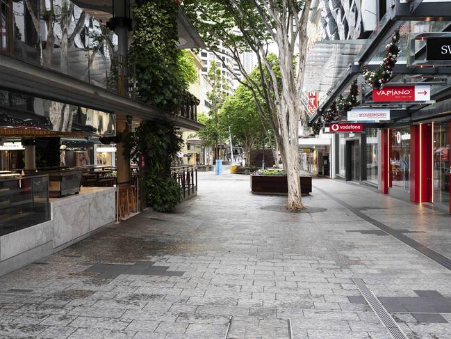 Empty Streets of Brisbane, Queen Street Mall, Brisbane City, Brisbane, 9th of January 2021. (News Corp/Attila Csaszar)