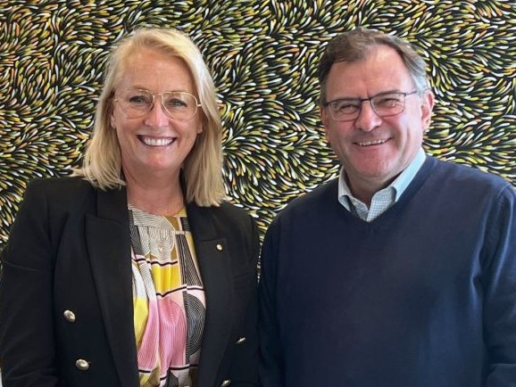 Former Lord Mayor of Melbourne Sally Capp with University of Melbourne Vice-Chancellor Professor Duncan Maskell. Picture: University of Melbourne.