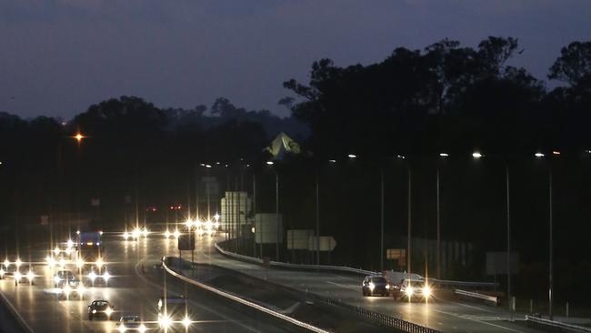 Traffic gets busy on the M1 at Upper Coomera by 4.30am as tradies head off to work. Picture Glenn Hampson