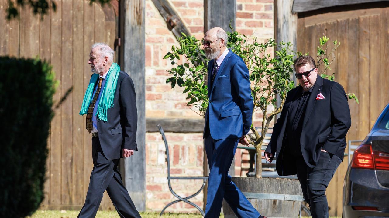 Guests arrive at Mr Mitchell’s funeral. Picture NCA NewsWire / Aaron Francis