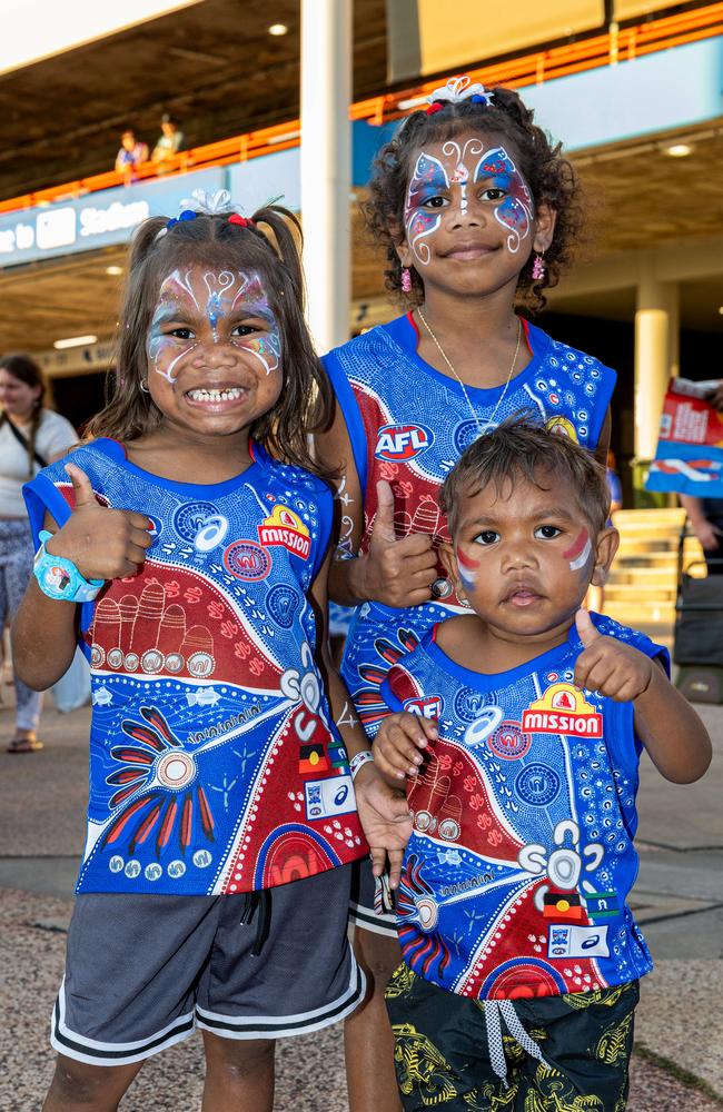 Kantilla family at the Gold Coast Suns v Western Bulldogs 2025 AFL match at TIO Stadium. Picture: Pema Tamang Pakhrin