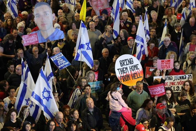 A rally in Israel calling on the government to secure the release of the remaining hostages held in Gaza