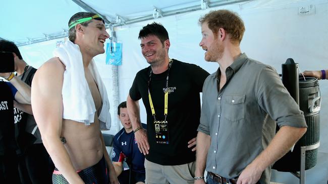 Harry chats with GB Armed Forces Team Captain David Wiseman during the Invictus Games Orlando 2016. The Games remains Harry’s most prominent achievement, but it was initially organised with royal support. Picture: Getty Images