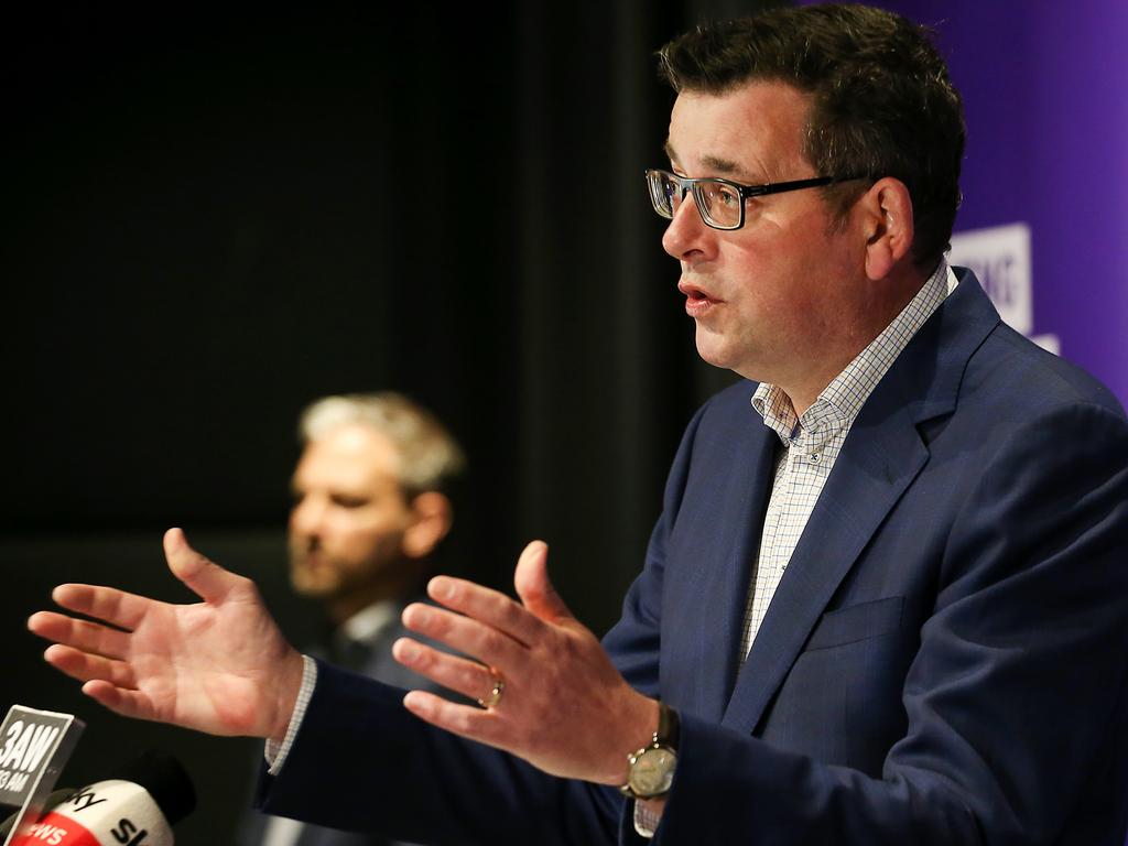 Victorian Premier Daniel Andrews announcing latest restrictions with the stage 4 lockdown of Greater Melbourne. Picture: NCA NewsWire / Ian Currie