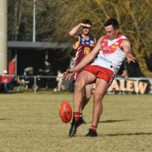 Chiltern's Mark Doolan kicked 15 goals against Wahgunyah in the Tallangatta and District league on Saturday. Picture: Chiltern Facebook