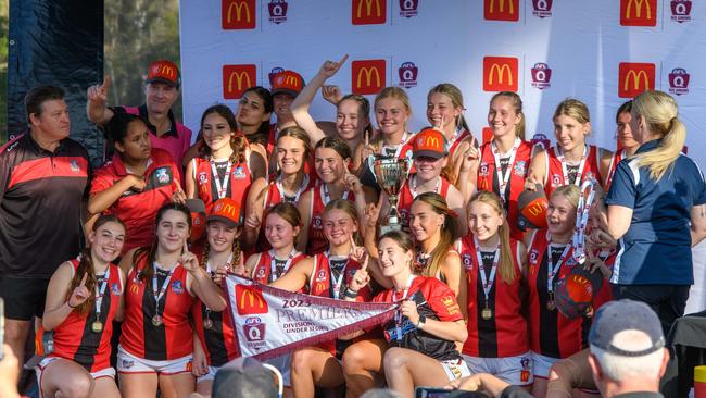 The Victoria Point under 17 girls won the grand final over Tweed Coolangatta. Pic courtesy QAFL
