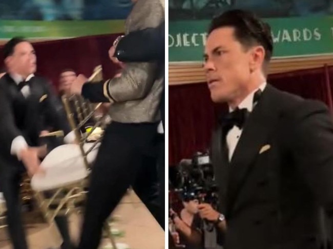 Reality star Tom Sandoval charges at man seemingly attacking security guard in wild video