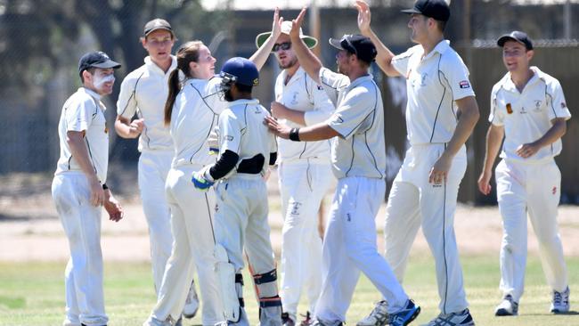 Amanda-Jade Wellington finished with 3/31 for Port Adelaide’s men’s D grade against Southern District on Saturday. Picture: AAP/Keryn Stevens