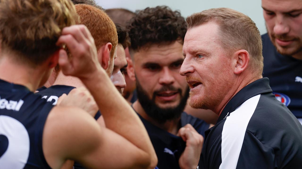 Carlton coach Michael Voss has injury concerns to address. Picture: Michael Willson/AFL Photos via Getty Images