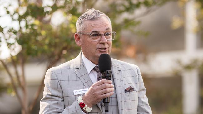 John Middleton celebrant MC has been crowned South Australia's best celebrant of 2024. Picture: Travis and Benny Wedding Photography