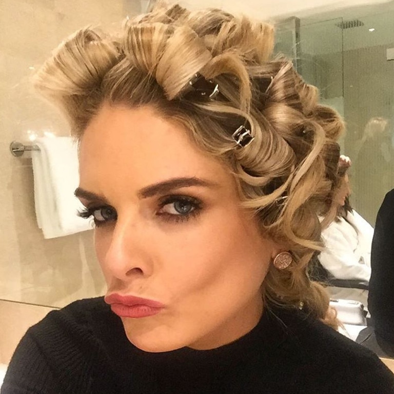 Erin Molan ... "Trying something a little different this year... #logies #redcarpetready @hairbykatejean @mellicosmetics" Picture: Instagram