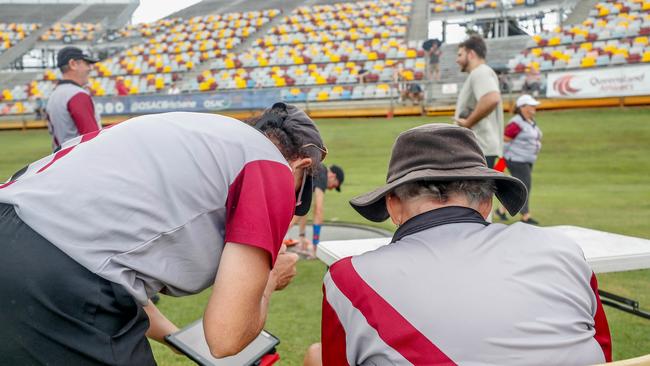 Action from the Queensland Athletics track and field championships at QSAC on Saturday March 15, 2025. Picture: Stephen Archer.
