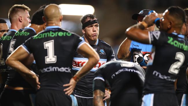 Dejected Cronulla Sharks. Picture: NRL Photos