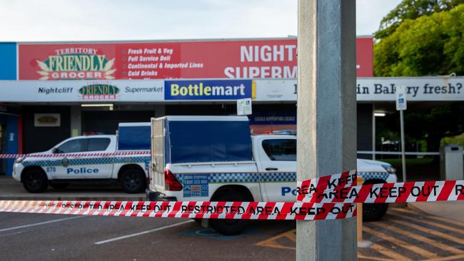Emergency services rushed to Nightcliff Supermarket after a male worker was alleged stabbed on Wednesday evening. Picture: Pema Tamang Pakhrin