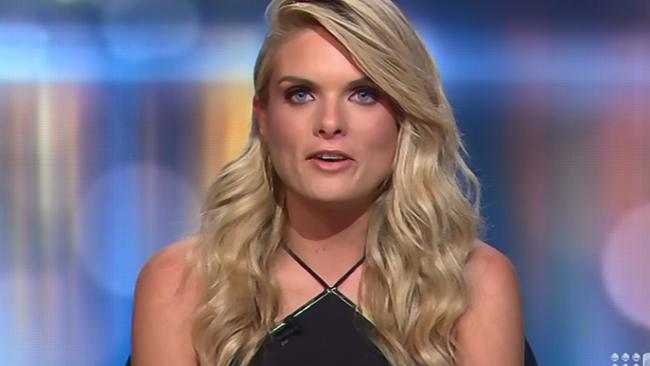Erin Molan speaking on Channel 9.