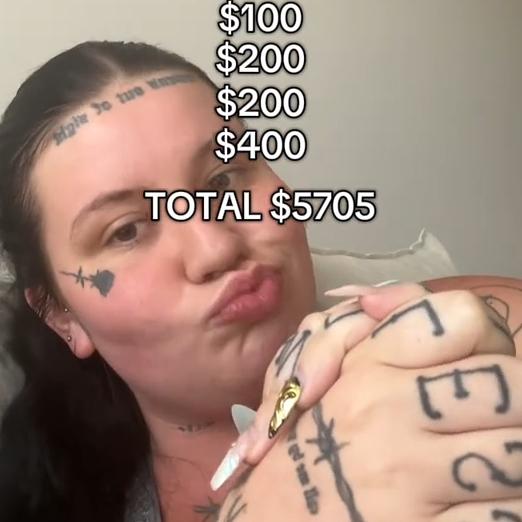 Veruca said she was aiming to reduce her monthly spend from $25,000 to $5,705. Picture: TikTok