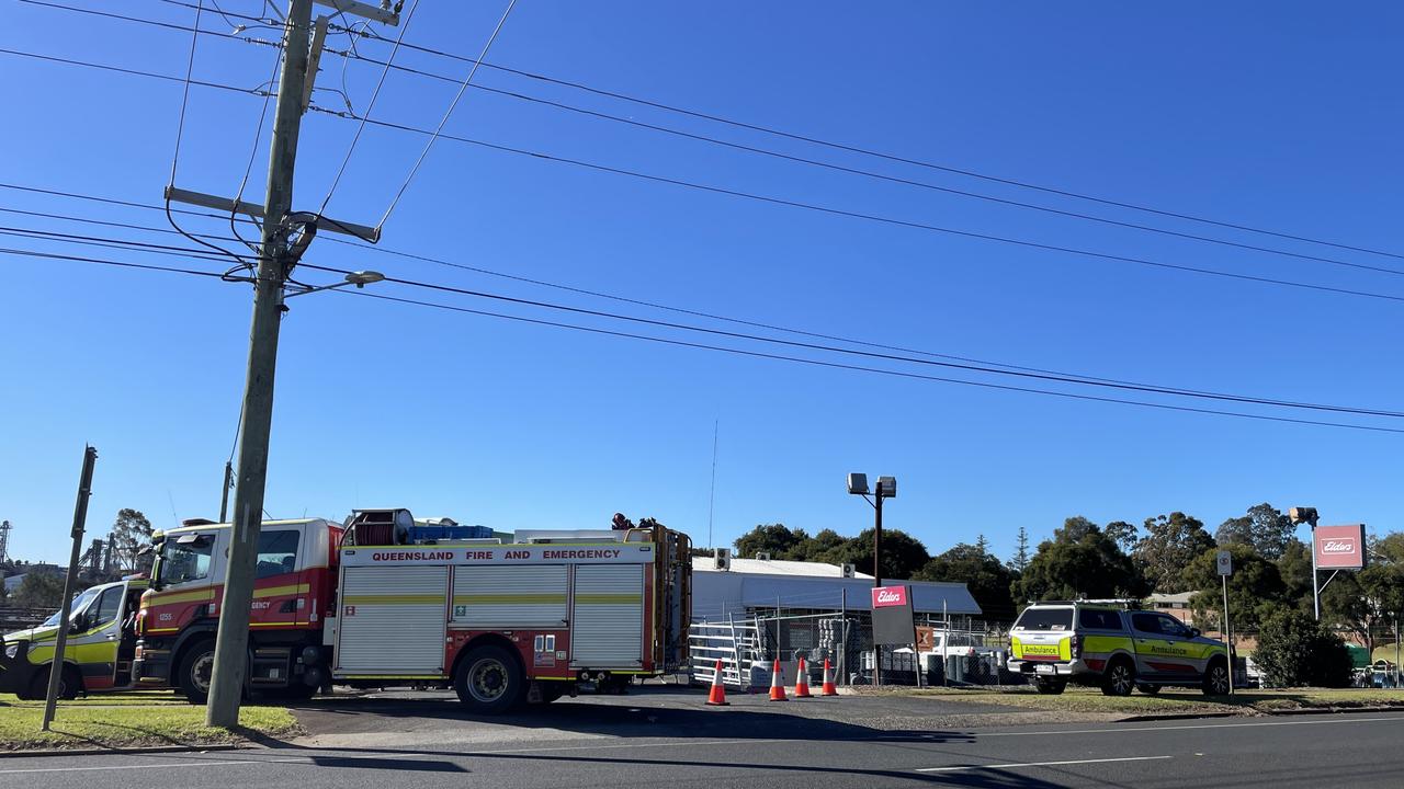 Fire and paramedics attended a chemical spill at Elders Toowoomba on South St on Wednesday, June 19, 2024. Picture: Christine Schindler