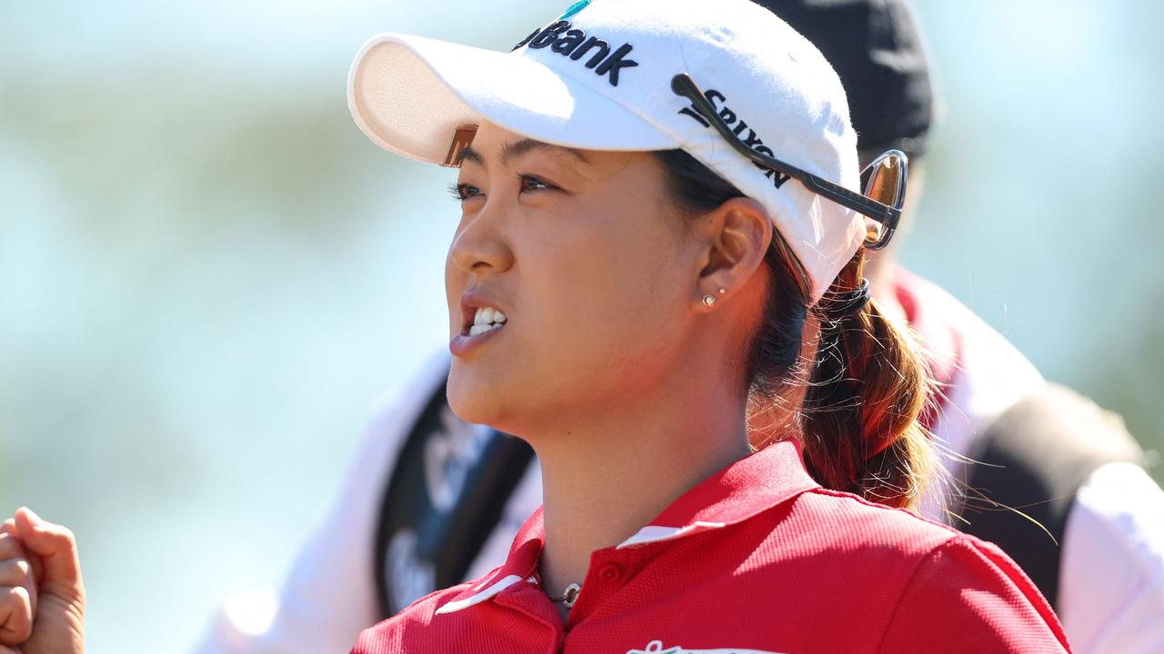 NAPLES, FLORIDA - NOVEMBER 19: Minjee Lee of Australia reacts on the third tee during the final round of the CME Group Tour Championship at Tiburon Golf Club on November 19, 2023 in Naples, Florida. Michael Reaves/Getty Images/AFP (Photo by Michael Reaves / GETTY IMAGES NORTH AMERICA / Getty Images via AFP)