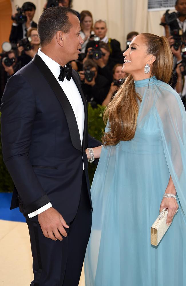 Alex Rodriguez and Jennifer Lopez attend the “Rei Kawakubo/Comme des Garcons: Art Of The In-Between” Costume Institute Gala at Metropolitan Museum of Art on May 1, 2017 in New York City. Picture: Getty