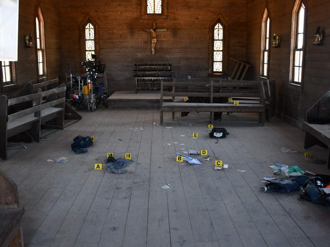 The low-budget Western film Rust was being filmed in New Mexico when the tragedy unfolded on October 21, 2021. Picture: Santa Fe County Sheriff's Office / AFP.