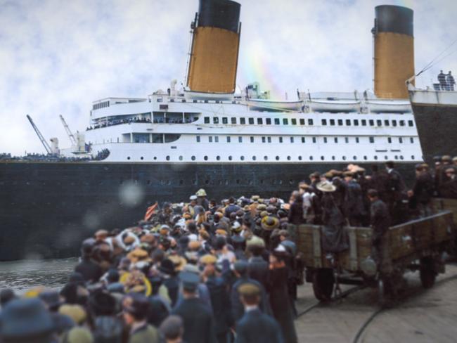 Scene from the SBS documentary Titanic In Colour. Picture: SBS