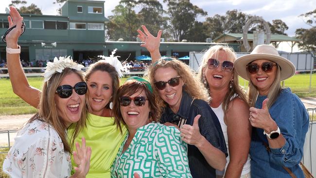 Ballarat visitors, from left, Megan McCarty, Kelly Hiscock, Katrina Smith, Kate Charleson, Katrina Griffiths and Narelle Lanery enjoyed a big day out at the Avoca Cup.