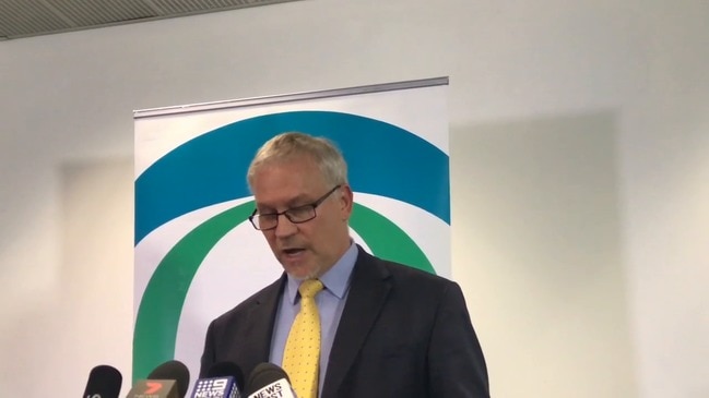 SA Ombudsman Wayne Lines reads a statement following Families SA investigation