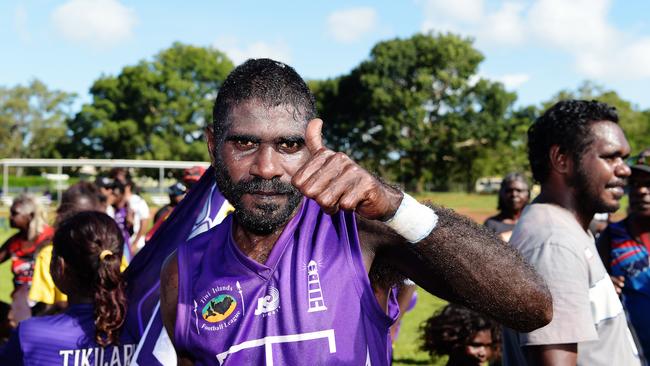 Tikilaru Dockers players celebrate their win during TIFL Grand Final Picture: Keri Megelus