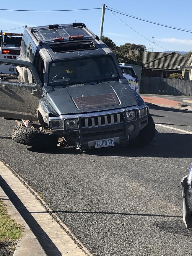 A man has been arrested after a rampage which destroyed the two cars in Port Sorell.